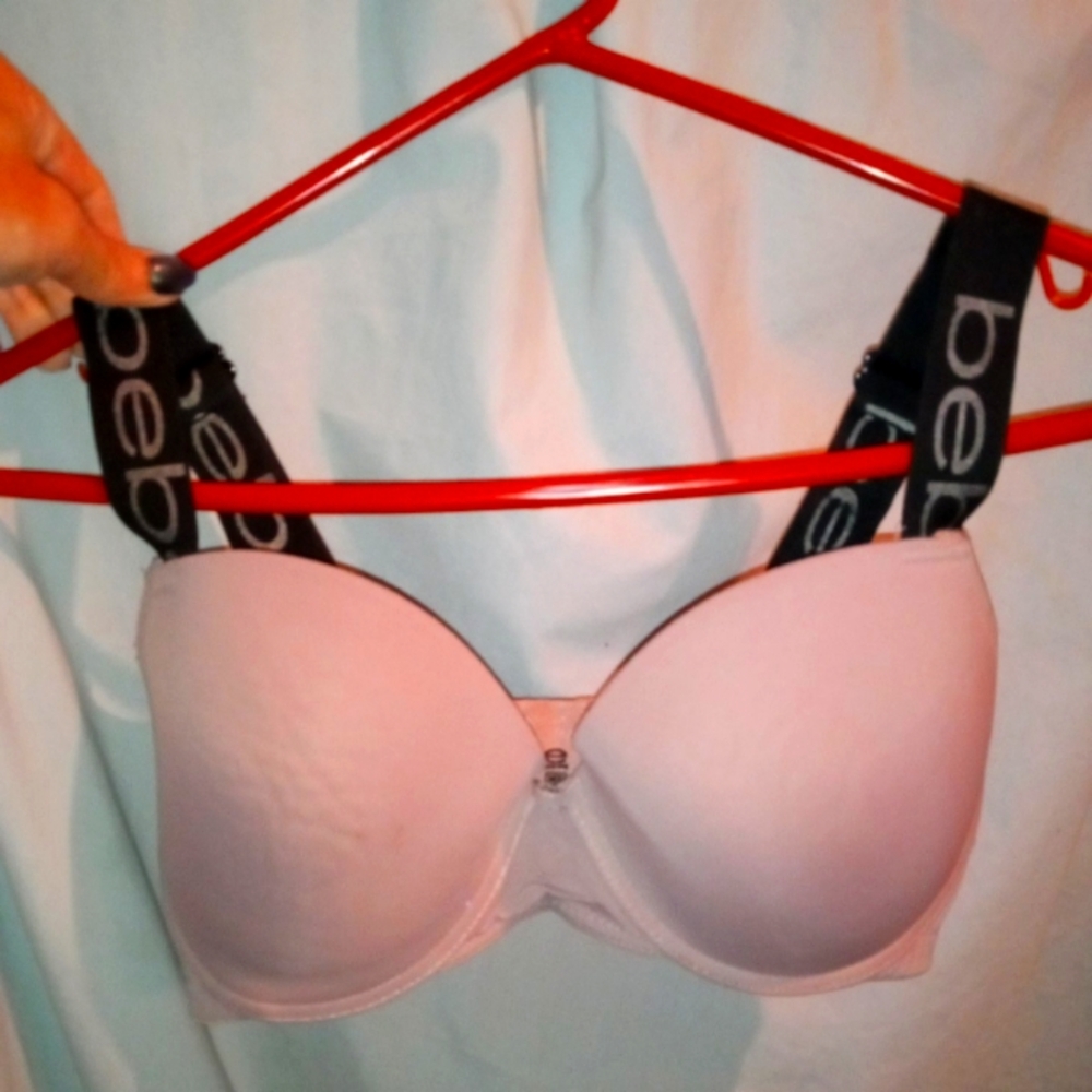 Bebe Lined Pushup Logo Strap Bra 34DD